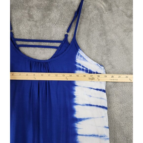 Gaby & Gracie Dress Womens Large Blue Tie Dye Sleeveless Summer Beachwear Maxi - Picture 4 of 9